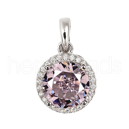 925 Sterling Silver Pave Cubic Zirconia Pendants STER-C015-01C-02-1
