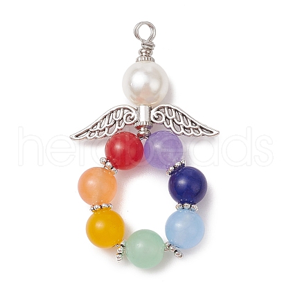 Chakra Natural Dyed Malaysia Jade Big Pendants PALLOY-JF03246-1