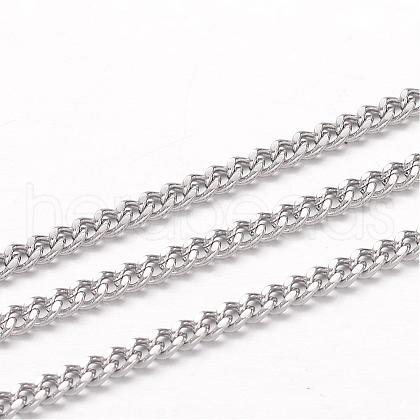 304 Stainless Steel Curb Chains CHS-K004-01P-0.6mm-1