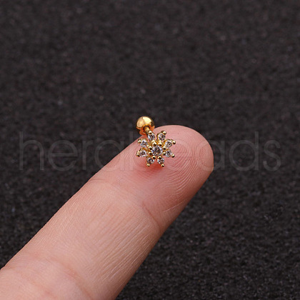 Brass Micro Pave Clear Cubic Zirconia Cartilage Earrings for Women WG50079-15-1