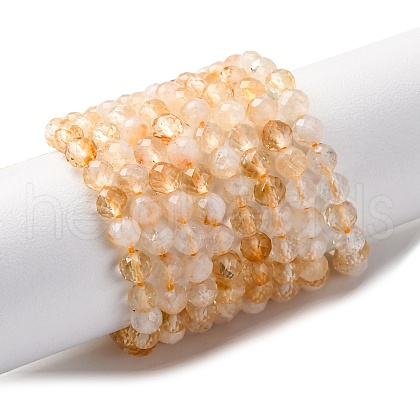 Natural Citrine Beads Strands G-O166-15-4mm-01-1