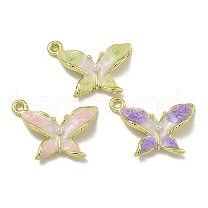 Rack Plating Alloy Enamel Pendants PALLOY-F312-13G-1