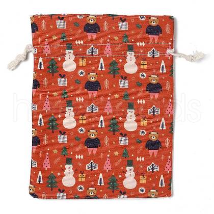 Christmas Theme Cloth Printed Storage Bags ABAG-F010-02C-01-1