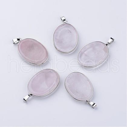 Natural Rose Quartz Massage Pendants G-R413-12-1