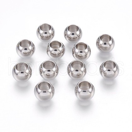 Tarnish Resistant 201 Stainless Steel European Beads STAS-P220-07P-1