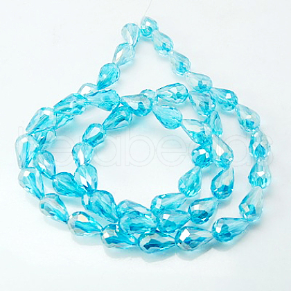 Electroplate Glass Beads Strands EGLA-D015-12x8mm-22-1