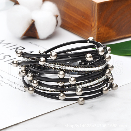 PU Leather Multi-layered Bracelets WG13214-01-1