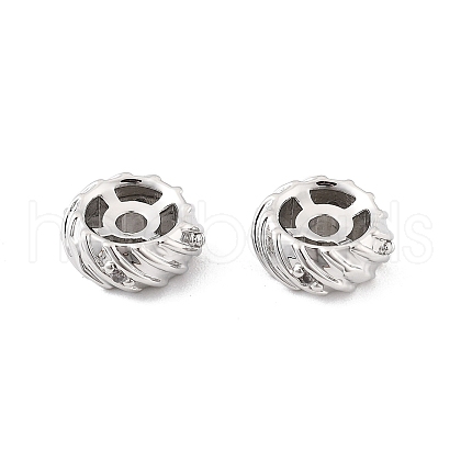Brass Micro Pave Clear Cubic Zirconia Spacer Beads KK-K371-31P-1
