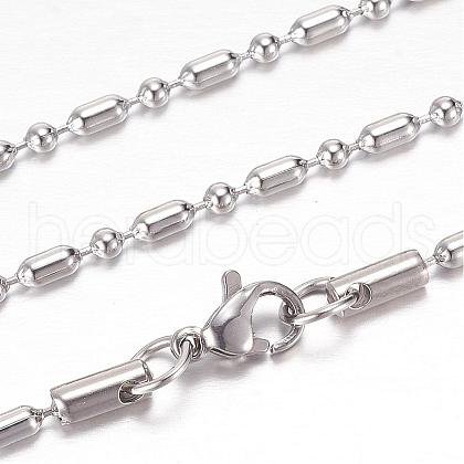 Tarnish Resistant 304 Stainless Steel Ball Chain Necklaces STAS-G083-43P-1