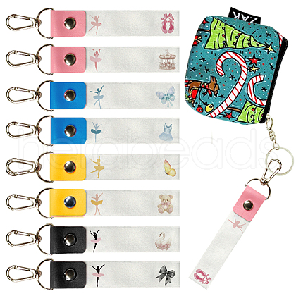 PU Leather & Cotton Name Marker Keychain AJEW-WH0514-033-1