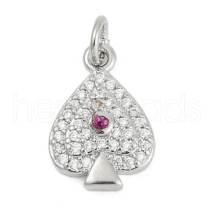 Brass Micro Pave Clear Cubic Zirconia Pendants KK-G522-53P-02-1