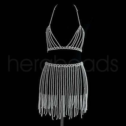 Plastic Imitation Pearl Sexy Body Chains Suits WGABBBD-03-1