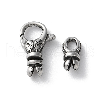 316 Stainless Steel Lobster Claw Clasps Sets STAS-D303-10AS-02-1