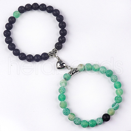 8mm Round Gemstone Beaded Bracelets GW1504-3-1