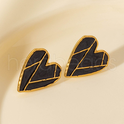 304 Stainless Steel Heart-shaped Stud Earrings PH1793-3-1