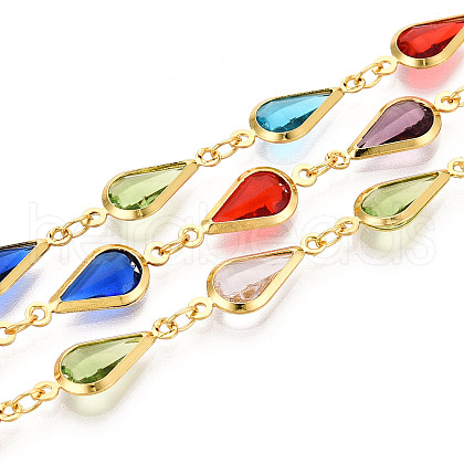 Brass Teardrop Link Chains CHC-N023-09E-G-1