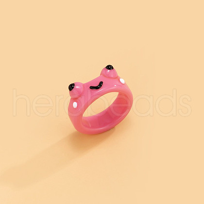 Frog Resin Plain Band Rings for Women Girls FS-WG41763-01-1