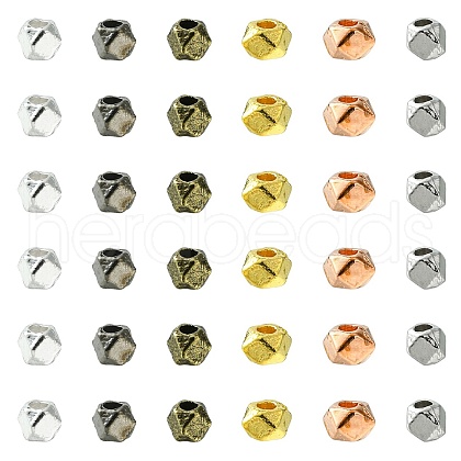 100Pcs 5 Colors Polyhedron Alloy Finding Beads FIND-YW0004-45-1