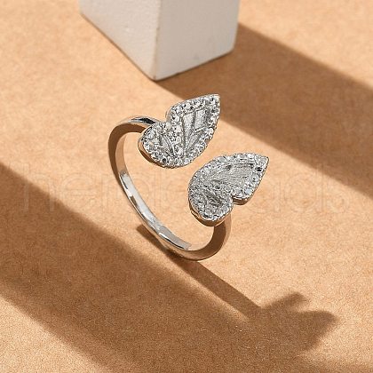 Butterfly Cuff Rings RJEW-G337-12P-1