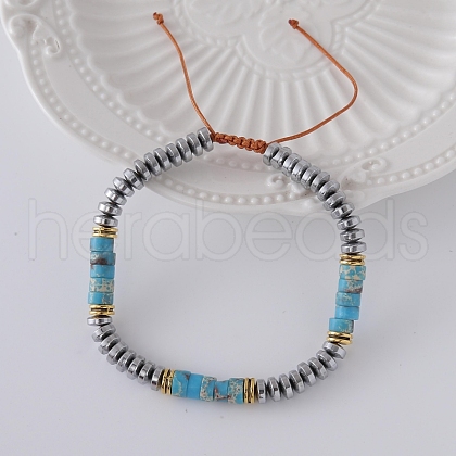 Hip Hop Style Synthetic Turquoise Braided Bracelets FC4703-3-1