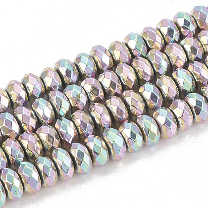 Electroplate Non-magnetic Synthetic Hematite Beads Strands G-T061-154C-1