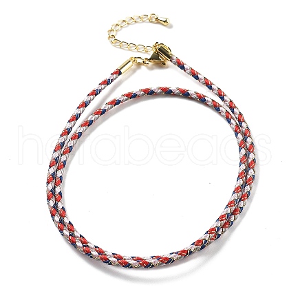 Polyester Cord Braided Necklace Makings MAK-L043-03G-20-1
