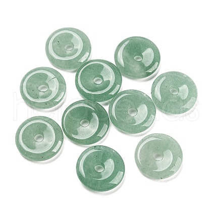 Natural Green Aventurine China Safety Buckle Pendants G-B052-03-1