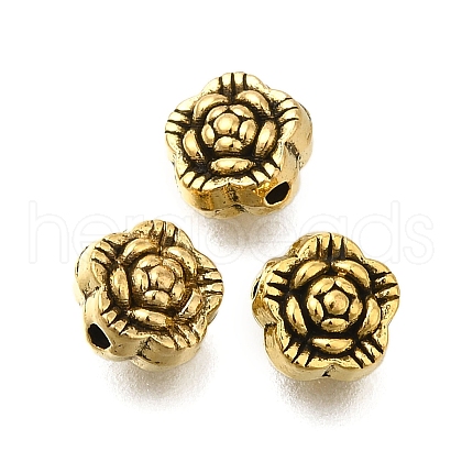 Rack Plating Flower Brass Beads KK-M079-06G-1