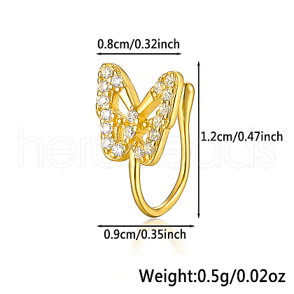 925 Sterling Silver Pave Clear Cubic Zirconia Nose Rings WG4393-5-1