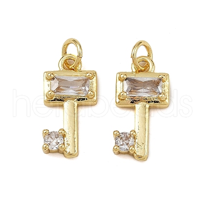 Brass Micro Pave Cubic Zirconia Pendants KK-S526-51G-1