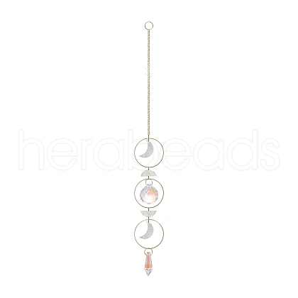 Shell Moon Hanging Ornaments HJEW-P016-01G-A-1