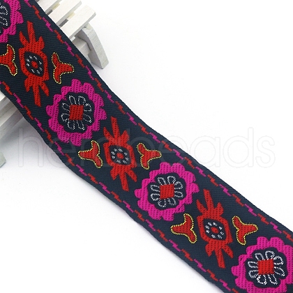 Flat Ethnic Style Embroidery Polyester Ribbons PW-WG39693-09-1