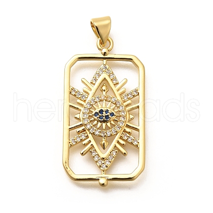 Rack Plating Brass Micro Pave Cubic Zirconia Pendants KK-L226-014G-1