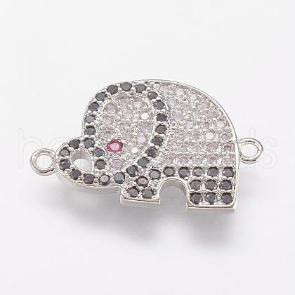 Brass Micro Pave Cubic Zirconia Links ZIRC-G103-21P-1