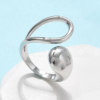304 Stainless Steel Cuff Rings for Women RJEW-A063-01A-P-1