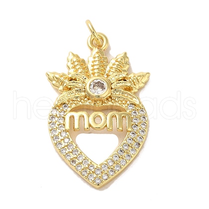 Mother's Day Brass Micro Pave Clear Cubic Zirconia Pendants FIND-Z041-20K-1