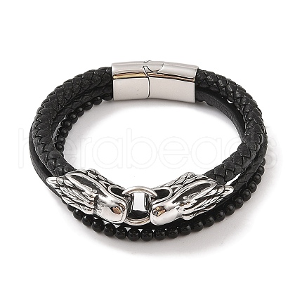 Braided Microfiber Leather Multi-strand Bracelets BJEW-B096-06J-1