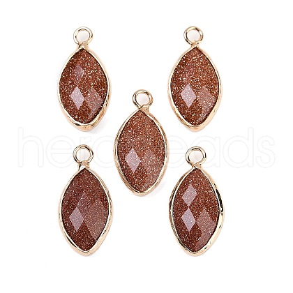 Synthetic Goldstone Faceted Pendants G-G193-01G-12-1