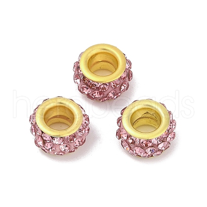 Alloy Rhinestone Clay Pave Beads ALRI-D300-04G-03-1