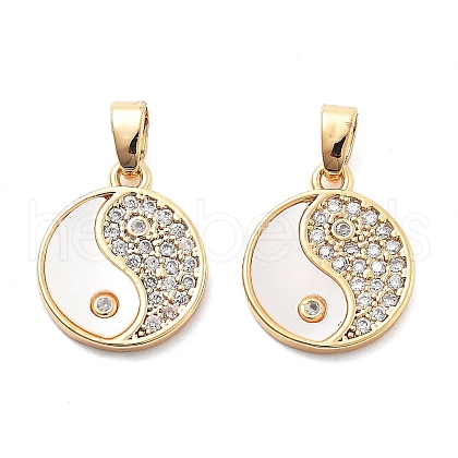 Brass Micro Pave Cubic Zirconia Charms KK-L222-015G-1
