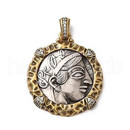 Brass with Cubic Zirconia Pendants KK-Z033-12AS-1