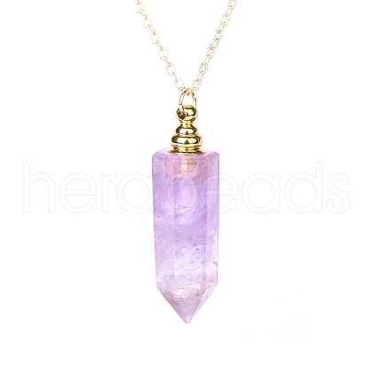 Natural Amethyst Perfume Bottle Pendant Necklace PW-WG2A891-40-1