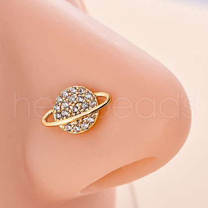 316L Surgical Stainless Steel Micro Pave Clear Cubic Zirconia L-Shaped Nose Rings WG5ADDF-22-1