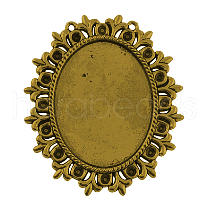 Tibetan Style Cabochon Settings  for Cabochon & Rhinestone X-TIBEP-554-AG-FF-1