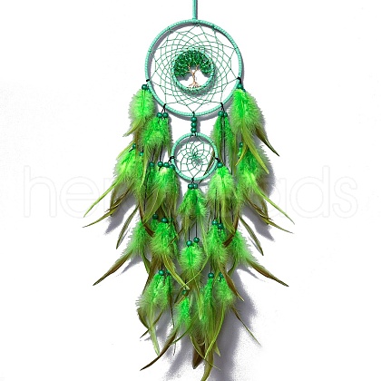 Iron & Glass Chips Pendant Hanging Decoration PW-WG35869-01-1
