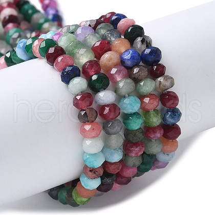 Dyed Natural Malaysia Jade Rondelle Beads Strands G-E316-2x4mm-55-1