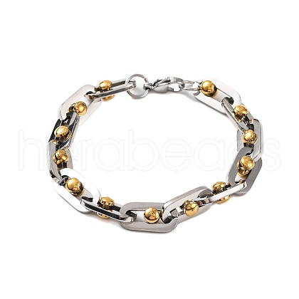201 Stainless Steel Oval Link Chain Bracelets BJEW-B078-117B-1