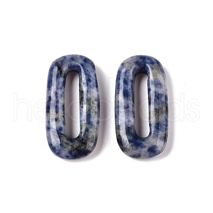 Natural Blue Spot Jasper Oval Pendants G-N342-105K-1