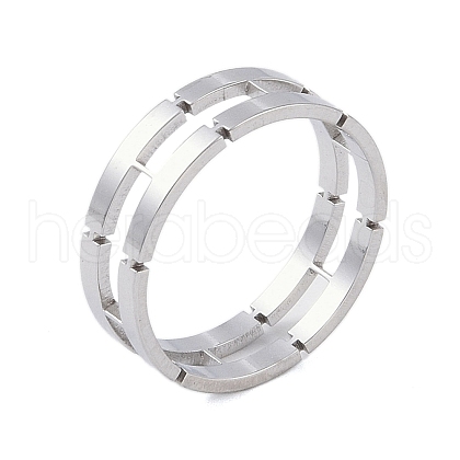 Non-Tarnish 304 Stainless Steel Chain Shape Finger Ring RJEW-C084-01A-P-1