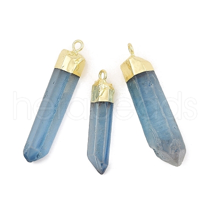 Natural Quartz Crystal Pointed Pendants G-P253-03G-10-1
